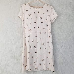 Free People Floral Semi-Sheer Mini White Dress